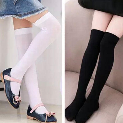 Womens Girls Long Socks Over Knee Thigh High Stockings Hosiery Tights Pantyhose - Purple.
