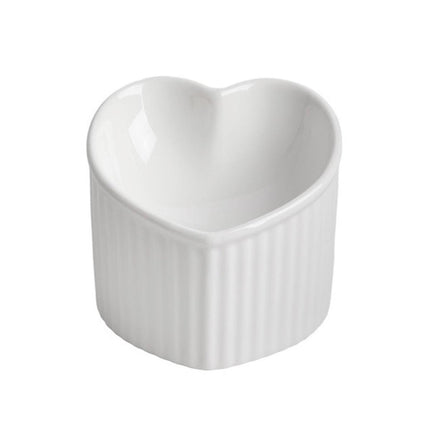 Love Shape Slanted Cat Bowl Ceramic Pet Bowl for Cats Food Water Feeding Dish - Green.