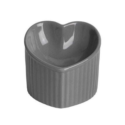 Love Shape Slanted Cat Bowl Ceramic Pet Bowl for Cats Food Water Feeding Dish - Green.
