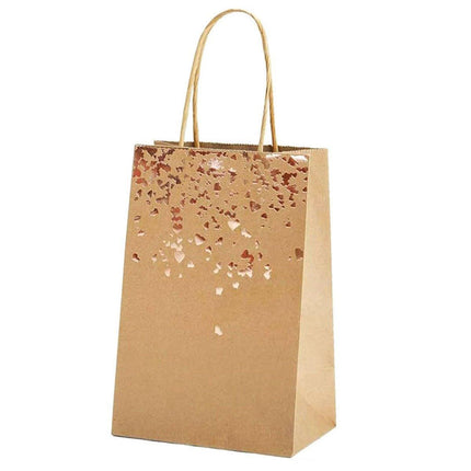 30PCS Kraft Paper Gift Bags Small Love Candy Bags Gold Foil Wedding Party Favors - Kraft Brown-Gold Foil.