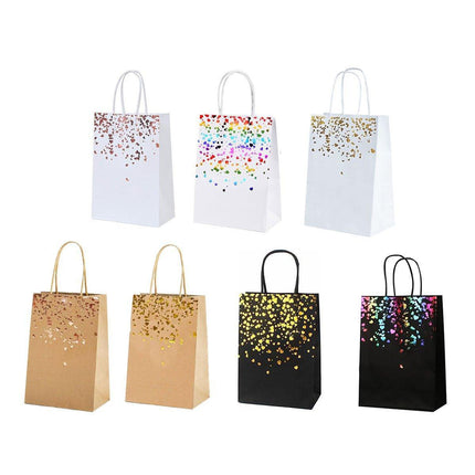 30PCS Kraft Paper Gift Bags Small Love Candy Bags Gold Foil Wedding Party Favors - White-Rose Gold Foil.