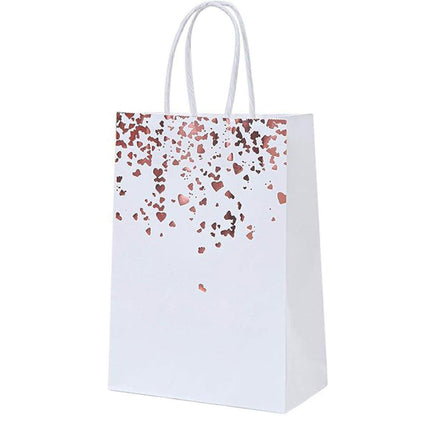 30PCS Kraft Paper Gift Bags Small Love Candy Bags Gold Foil Wedding Party Favors - White-Rainbow Foil.