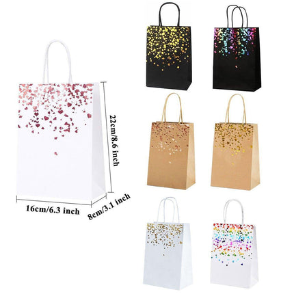 30PCS Kraft Paper Gift Bags Small Love Candy Bags Gold Foil Wedding Party Favors - Black-Gold Foil.