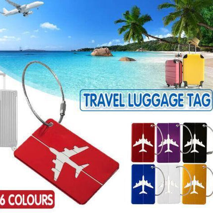 Luggage Tag Aluminum Travel Baggage Suitcase Identity Address Name Label Cards - Red.