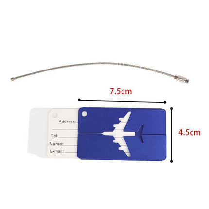 Luggage Tag Aluminum Travel Baggage Suitcase Identity Address Name Label Cards - Red.