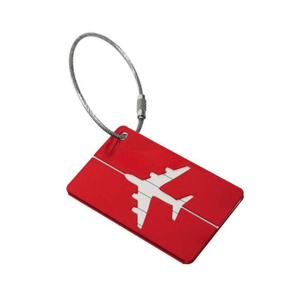 Luggage Tag Aluminum Travel Baggage Suitcase Identity Address Name Label Cards - Red.