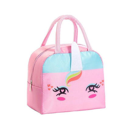 3D Bento Lunch Bag Cartoon Handbag Insulated Food Box Bag for Students LunchTote - Pink Panda.