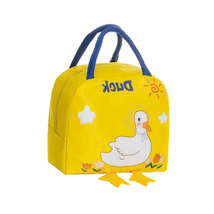 3D Bento Lunch Bag Cartoon Handbag Insulated Food Box Bag for Students LunchTote - Pink Panda.