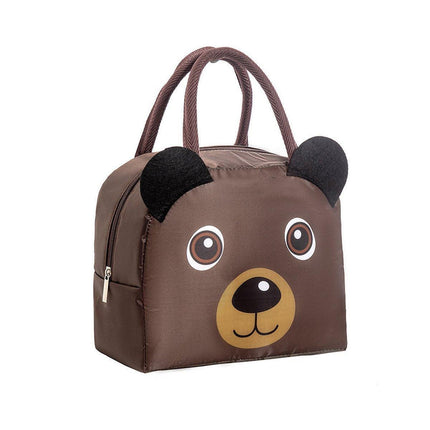 3D Bento Lunch Bag Cartoon Handbag Insulated Food Box Bag for Students LunchTote - Pink Panda.