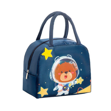 3D Bento Lunch Bag Cartoon Handbag Insulated Food Box Bag for Students LunchTote - Pink Panda.