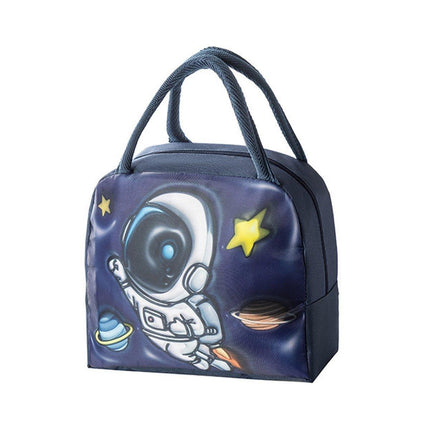 Cute 3D Cartoon Insulated Lunch Bag Oxford Fabric Bento Tote for School Use - Blue Puppy.