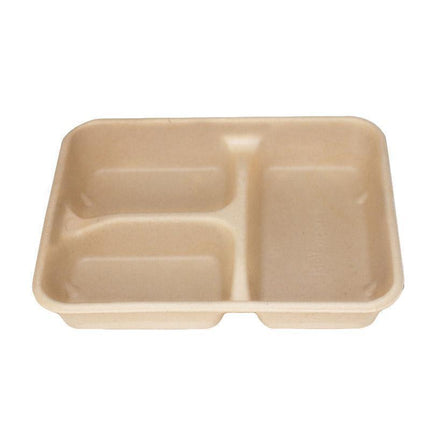 25/50pcs Biodegradable Lunch Box Microwaveable Tray with Compartment Paper Lid - 1400ML-6-50pcs.