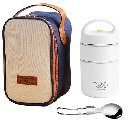 3pcs Insulated Lunch Box Soup Container Portable Breakfast Food Storage Box Set.