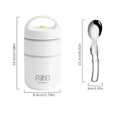 3pcs Insulated Lunch Box Soup Container Portable Breakfast Food Storage Box Set.