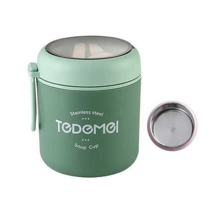 530ml Stainless Steel Insulated Lunch Box Portable Food Storage Mug Soup Meals - Green.