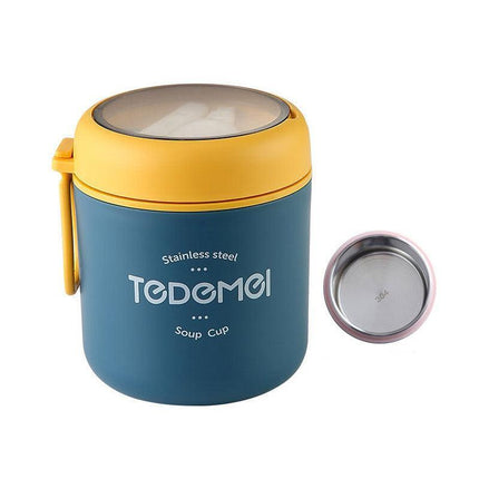 530ml Stainless Steel Insulated Lunch Box Portable Food Storage Mug Soup Meals - Pink.