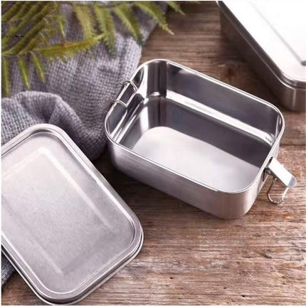 850ml Stainless Steel Square Bento Box Durable Leakproof Food Storage Container.