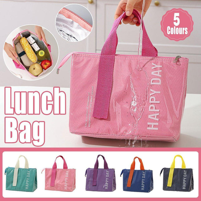 Large Capacity Lunch Bag Outdoor Picnic Aluminum Foil Portable Thermal Bag - Grey.