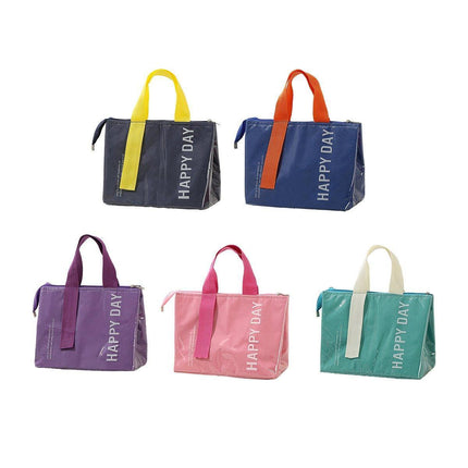 Large Capacity Lunch Bag Outdoor Picnic Aluminum Foil Portable Thermal Bag - Grey.