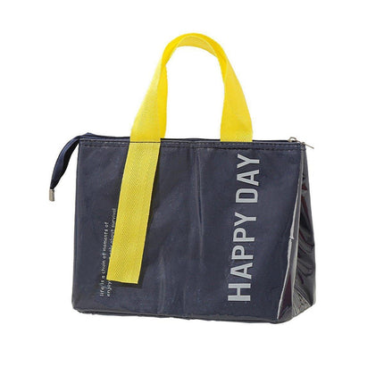 Large Capacity Lunch Bag Outdoor Picnic Aluminum Foil Portable Thermal Bag - Navy.