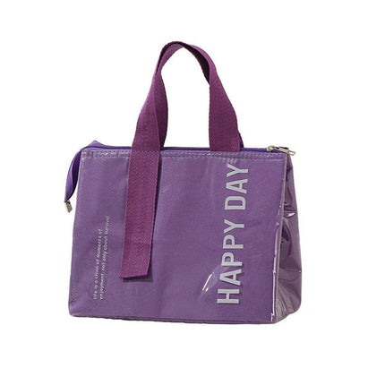 Large Capacity Lunch Bag Outdoor Picnic Aluminum Foil Portable Thermal Bag - Navy.