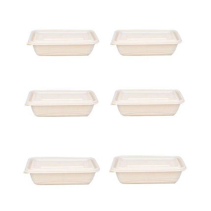 50pcs Eco Friendly Corn Starch Lunch Box Degradable Takeout Bento Container - 750ml.