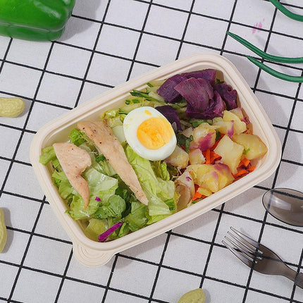50pcs Eco Friendly Corn Starch Lunch Box Degradable Takeout Bento Container - 750ml.