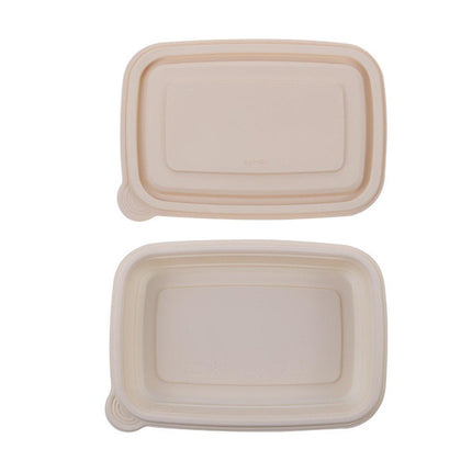 50pcs Eco Friendly Corn Starch Lunch Box Degradable Takeout Bento Container - 750ml.