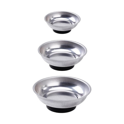 3 4 6 Inch Magnetic Parts Tray Set Stainless Steel Tool Bowl Organizer Holder.