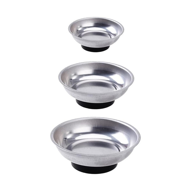 3 4 6 Inch Magnetic Parts Tray Set Stainless Steel Tool Bowl Organizer Holder.