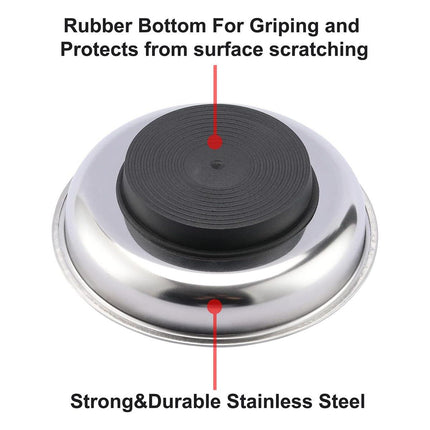 3 4 6 Inch Magnetic Parts Tray Set Stainless Steel Tool Bowl Organizer Holder.