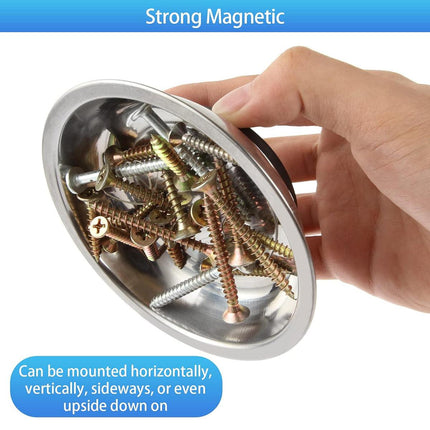 3 4 6 Inch Magnetic Parts Tray Set Stainless Steel Tool Bowl Organizer Holder.