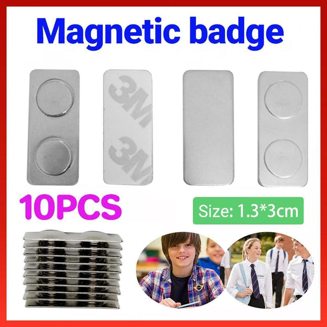 10x Magnetic Name Badge Tag Fastener Attachment Self Adhesive Strong Magnet NEW.