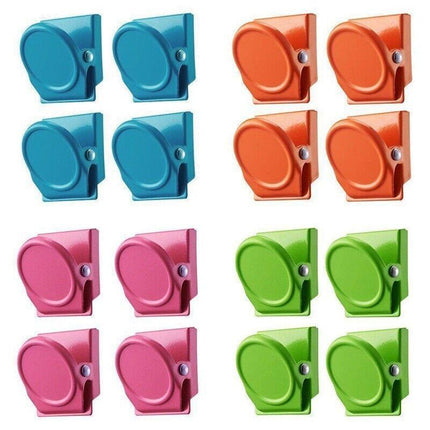 16 Magnetic Clips Fridge Strong Magnet Metal Clamp Note Photo Hanger Holder Hook.