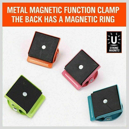 16 Magnetic Clips Fridge Strong Magnet Metal Clamp Note Photo Hanger Holder Hook.