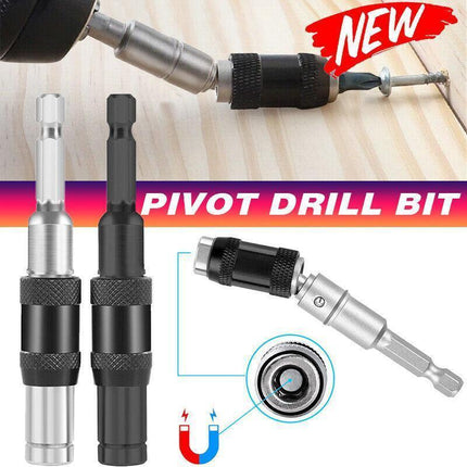 Pivoting Screwdriver Bit Holder Swivel Drill Adapter Tool for Impact Driver - Silver.