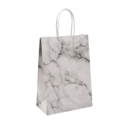 25PCS Marble Series Shopping Paper Bag Luxury Handbag Party Favor Gift Bags Set - Black Gold-M.