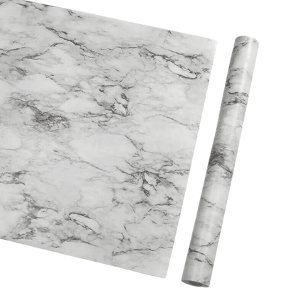 10M Marble Self-Adhesive PVC Wall Sticker Wallpaper Decor - Black Marble-A.