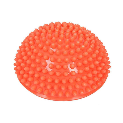 Spiky Massage Ball PVC Half Round Yoga Exercise Foot Hand Cushion - Red.