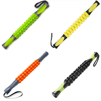 Muscle Roller Stick Full Body Fitness Massage Tool for Home and Gym Use - Black.