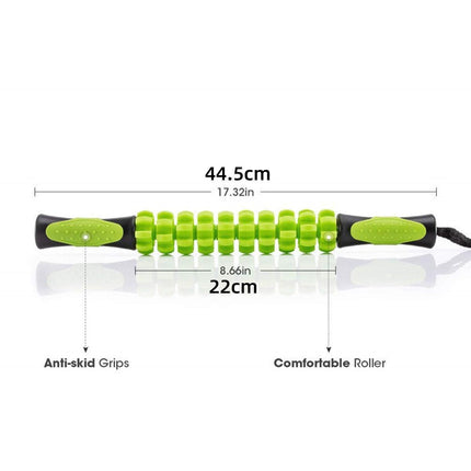 Muscle Roller Stick Full Body Fitness Massage Tool for Home and Gym Use - Black.