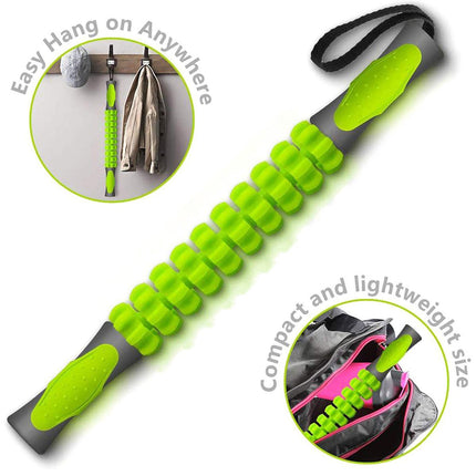 Muscle Roller Stick Full Body Fitness Massage Tool for Home and Gym Use - Black.