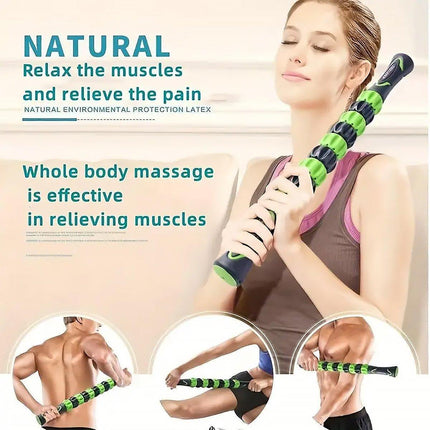 Muscle Massage Sticks Fitness Sport Fascia Rods High Strength Relaxation Roller - Black.