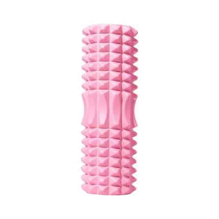 High Density EVA Foam Roller Yoga Massage Stick for Fitness - Wolf Tooth Style Blue-45cm.