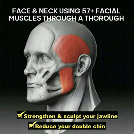 Anti-Age Toning Neck Facial Toner Jaw Exerciser Fitness Face Muscle Jawzrsize - Blue.