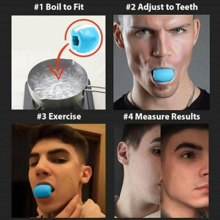 Anti-Age Toning Neck Facial Toner Jaw Exerciser Fitness Face Muscle Jawzrsize - Blue.