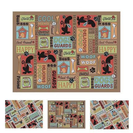 Waterproof Pet Floor Mat Carpet For Dog Cage Feeding Area Anti Slip Washable - Dog-Brown.