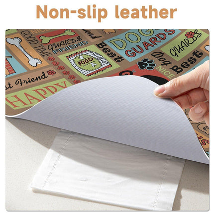 Waterproof Pet Floor Mat Carpet For Dog Cage Feeding Area Anti Slip Washable - Dog-Brown.