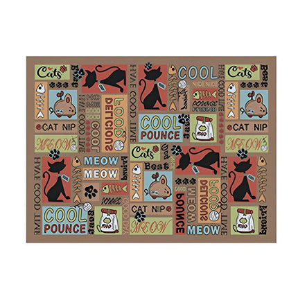Waterproof Pet Floor Mat Carpet For Dog Cage Feeding Area Anti Slip Washable - Dog-Brown.