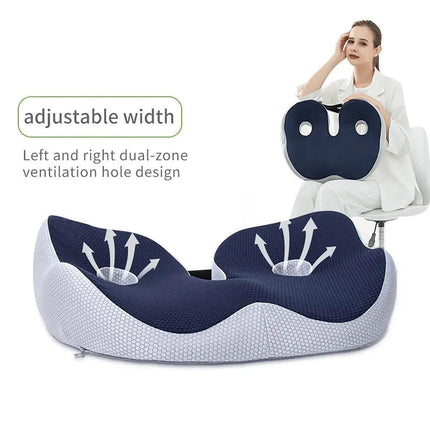 Office Chair Seat Cushion for Sedentary Support Comfort Pillow Pad Home Use - Blue.